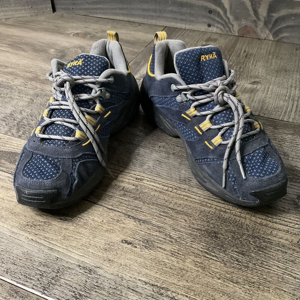 RYKA Distance Plus Blue Suede / Gold Outdoor Walking Comfort Shoes Women Size 9